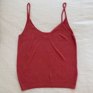 Women's Ribbed Knit Tank Top - Melon